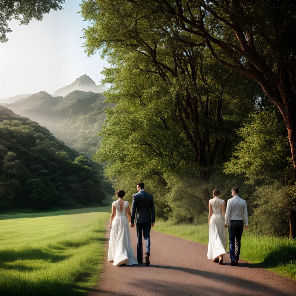 Fotos casal caminhada uniao arvore guida