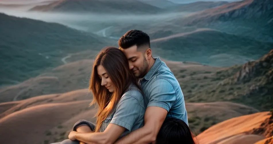 Fotos casal comunicacao por do sol