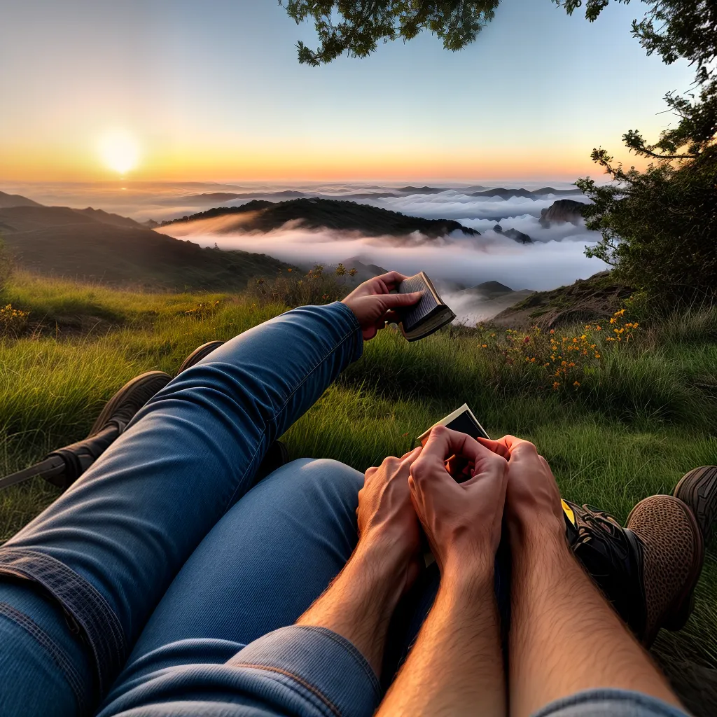 Fotos casal leitura biblia por do sol