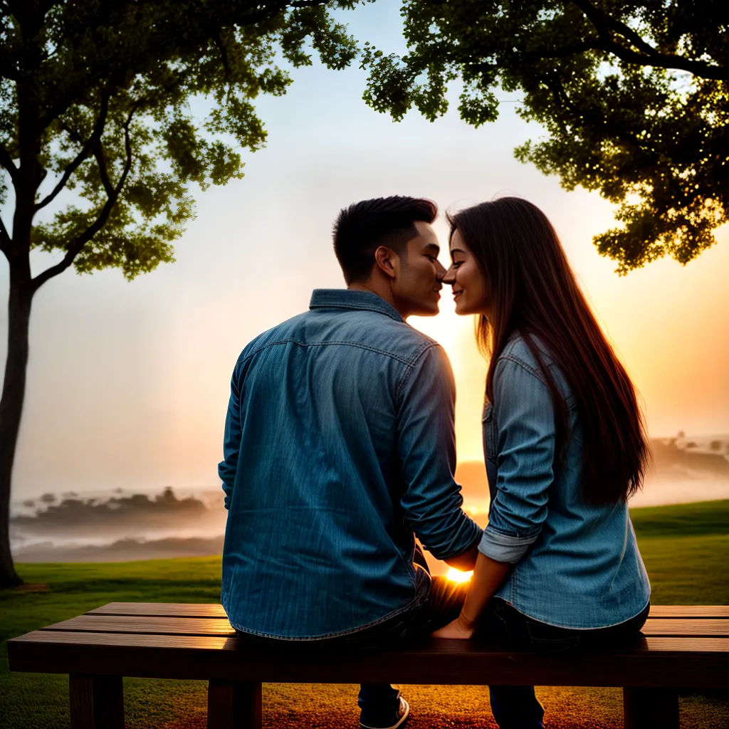 Fotos casal parque por do sol amor