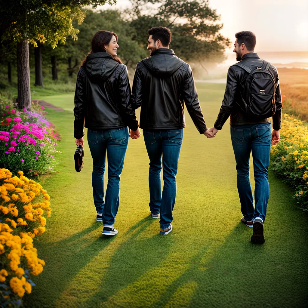 Fotos casal passeio natureza por do sol amor