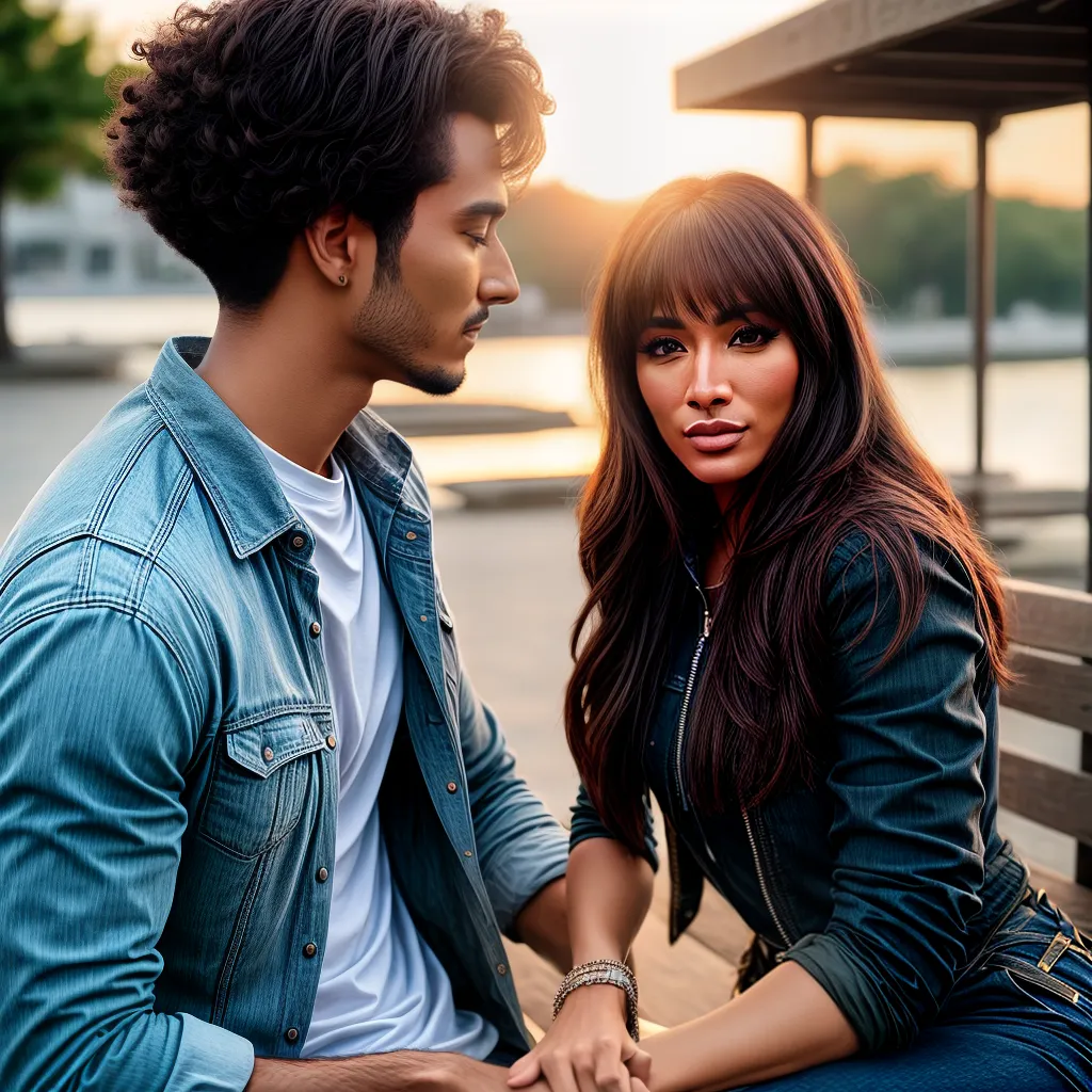 Fotos casal por do sol maos paz