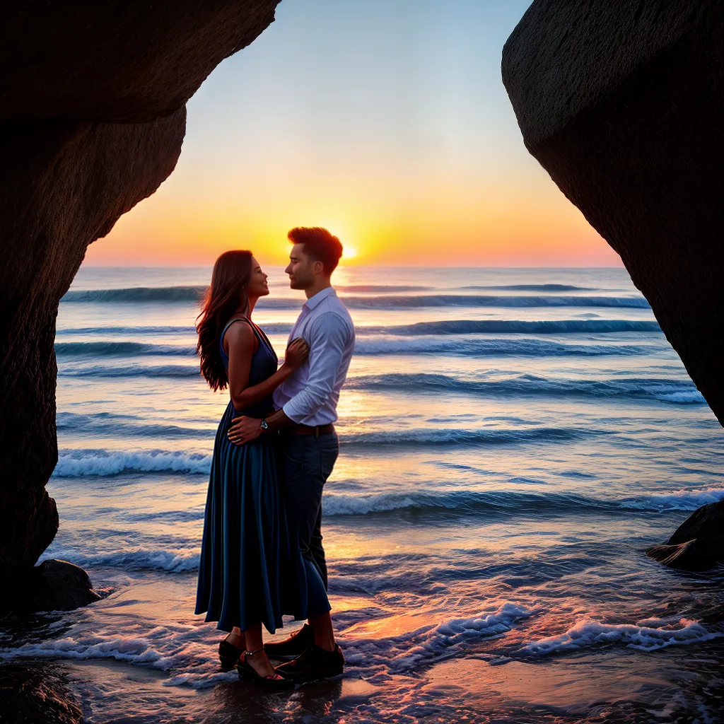 Fotos casal por do sol oceano fe em deus