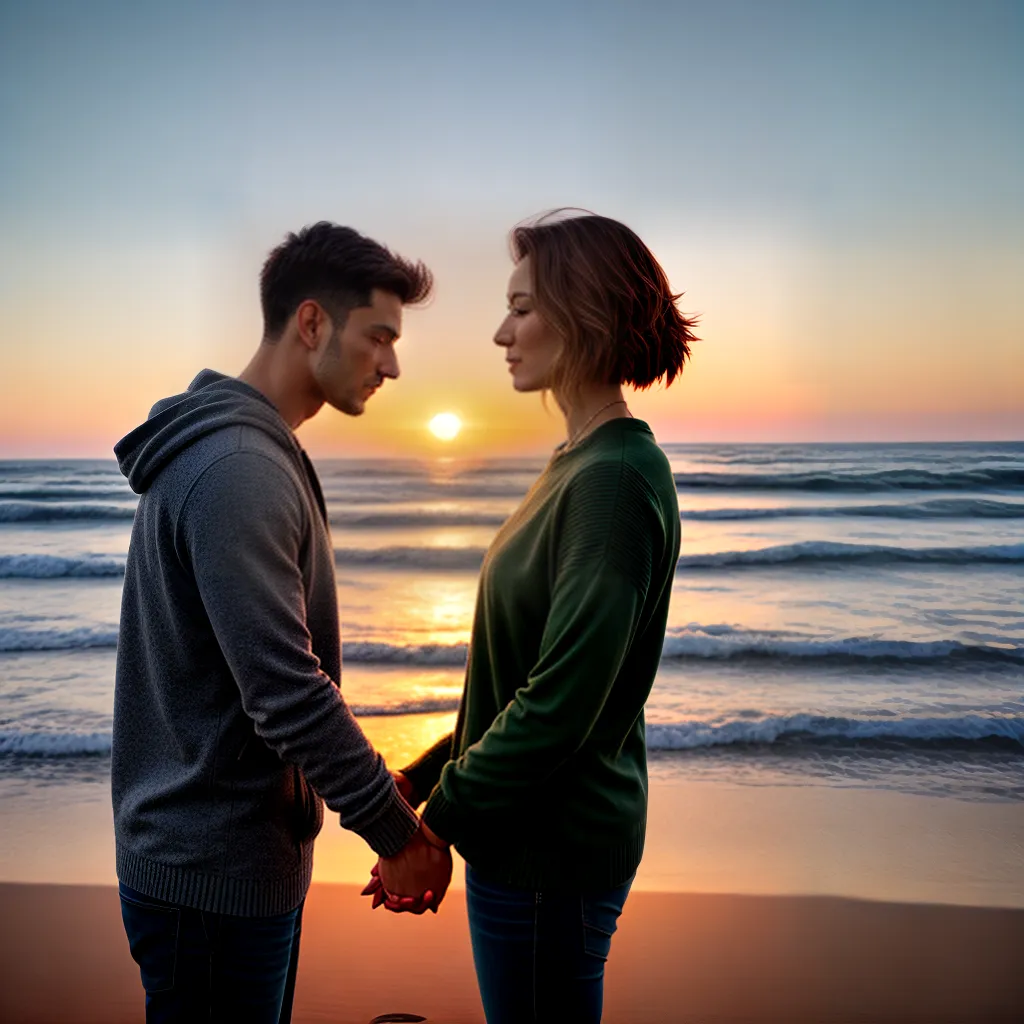 Fotos casal por do sol praia amor