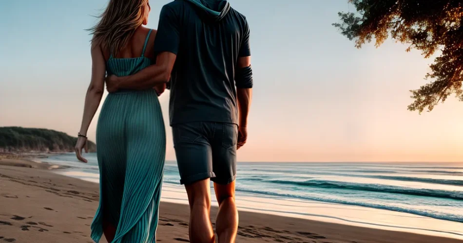 Fotos casal praia por do sol confianca