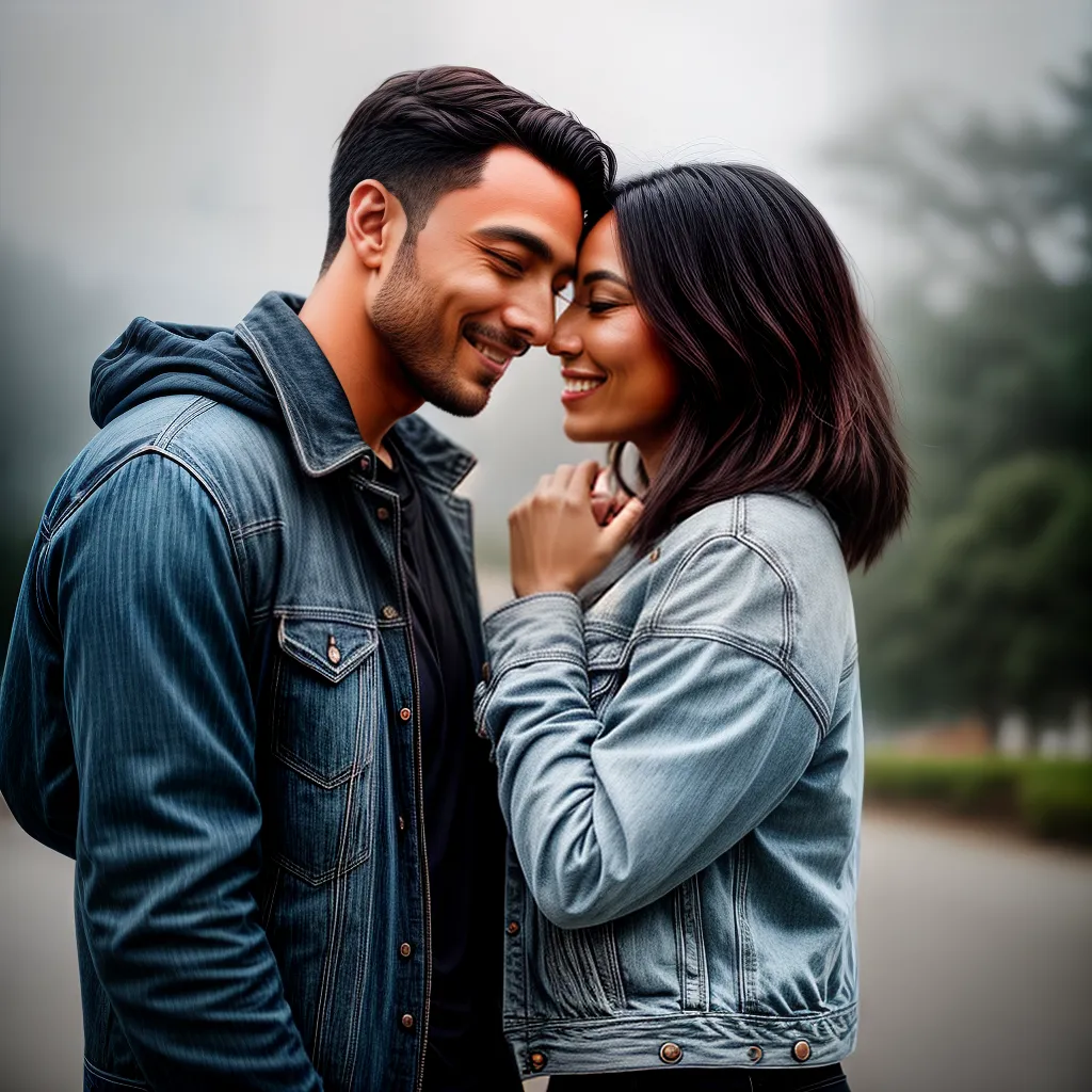 Fotos casal sorriso mao fundo desfocado