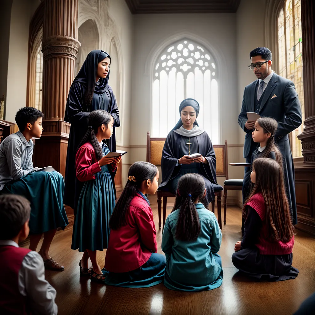Fotos catequese criancas ouvindo catequista