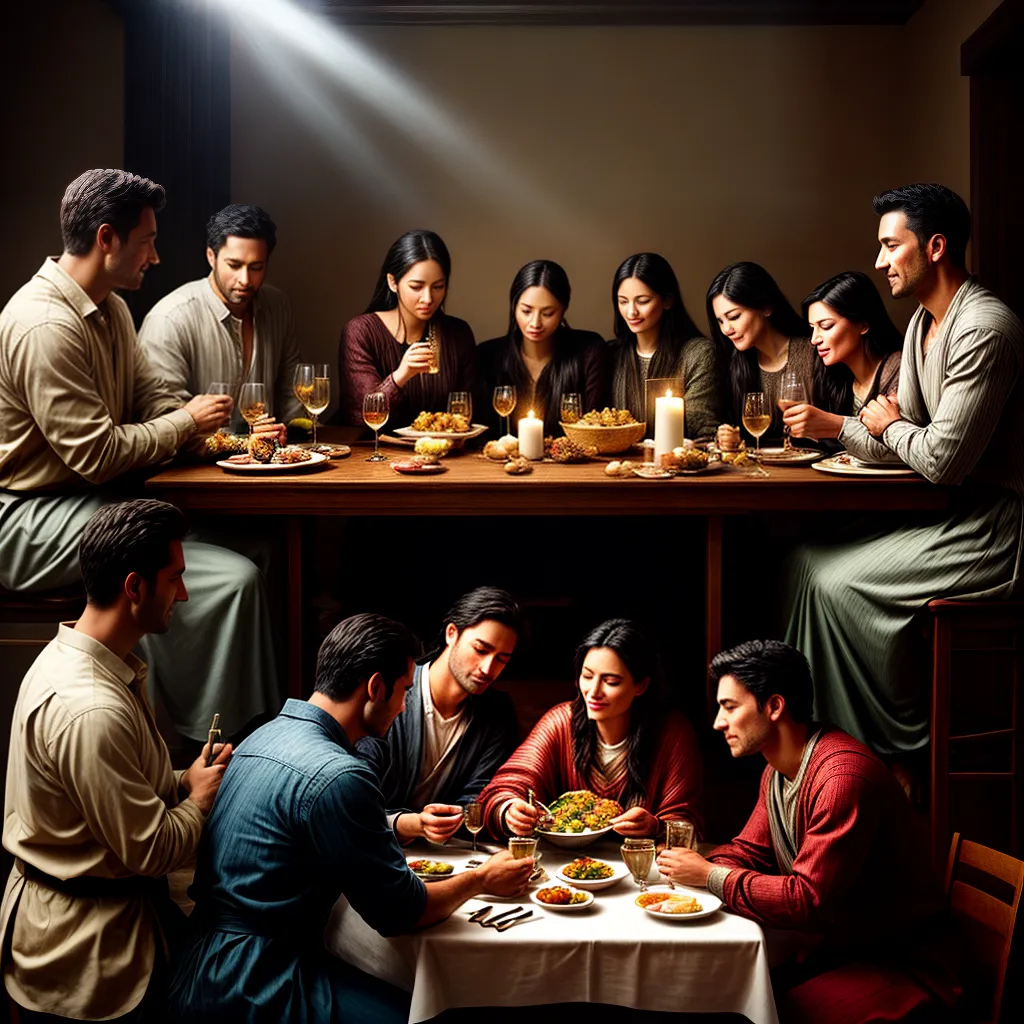 Fotos ceia familia vinho pao vela