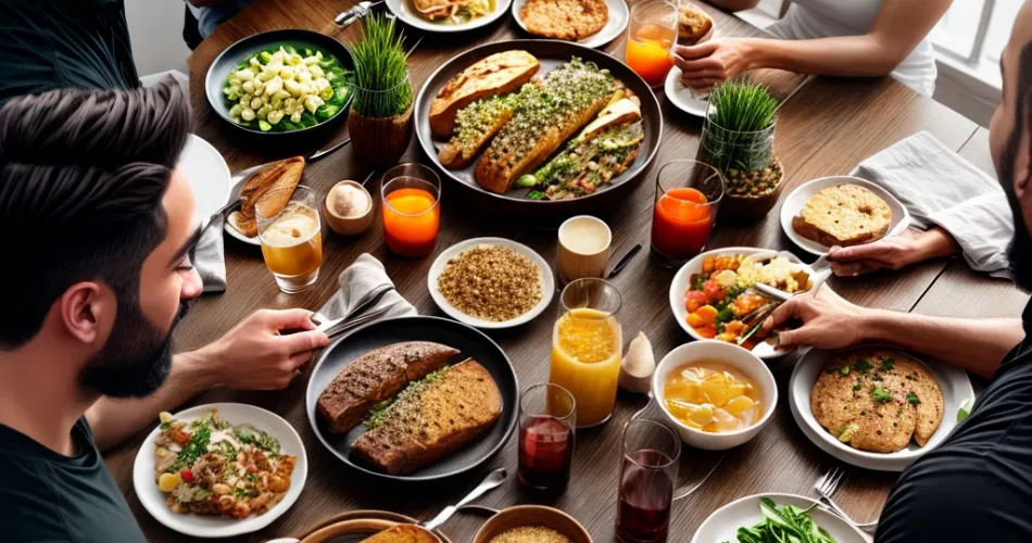 Fotos ceia unidade diversidade vinho pao