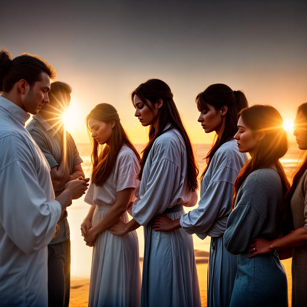 Fotos circulo oracao luz dourada