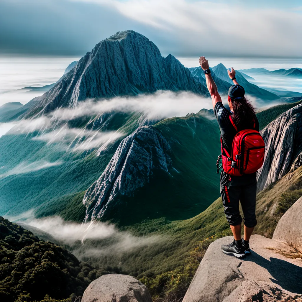 Fotos conquista montanha bracos alto