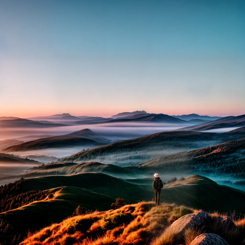 Fotos contemplacao paisagem por do sol