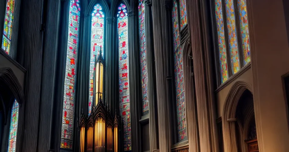 Fotos coral divino janelas vitrais luz