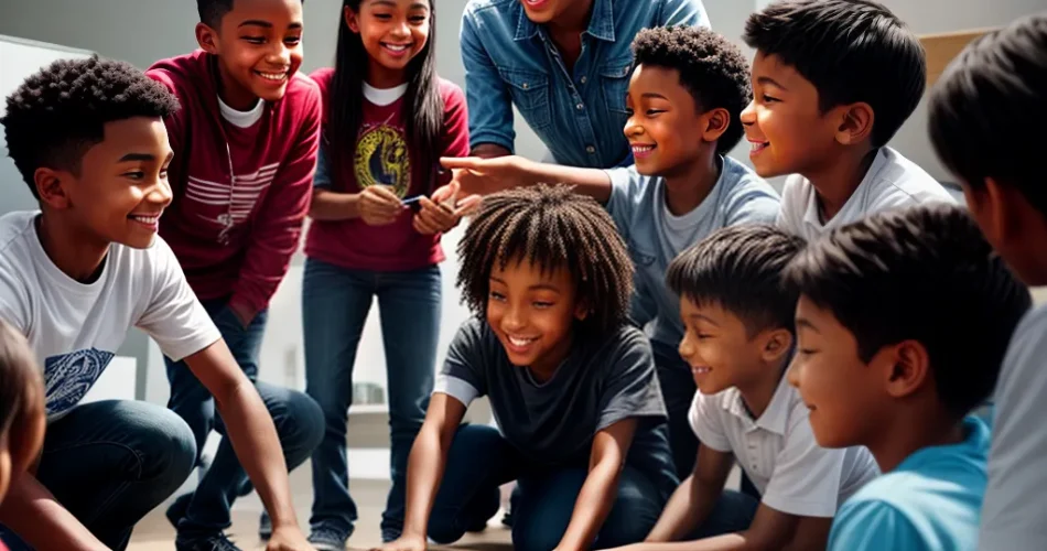 Fotos criancas lideranca atividade divertida