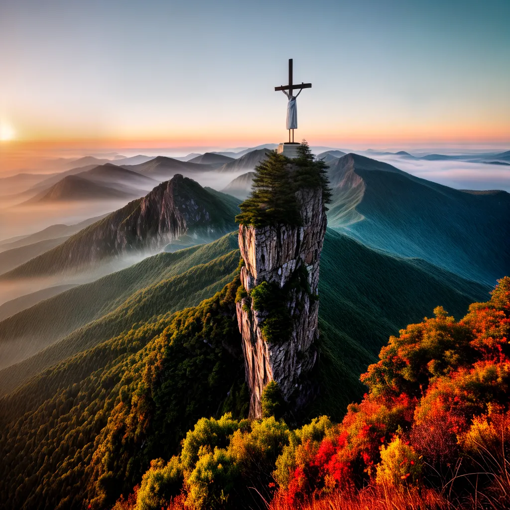 Por que a doutrina cristocêntrica é importante para a salvação 8 Fotos cruz montanha por do sol salvacao