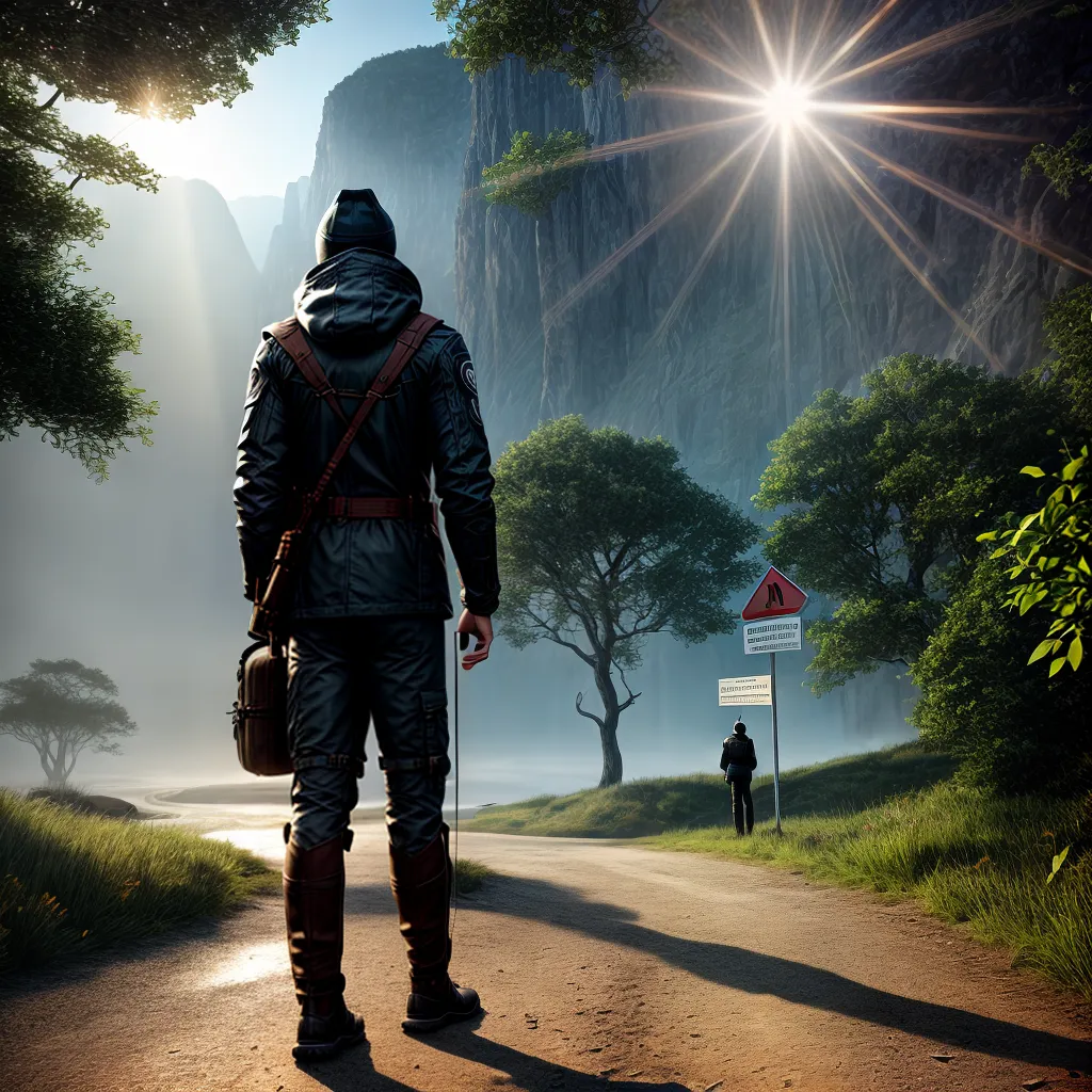 Fotos cruzamento escolha direcao luz divina