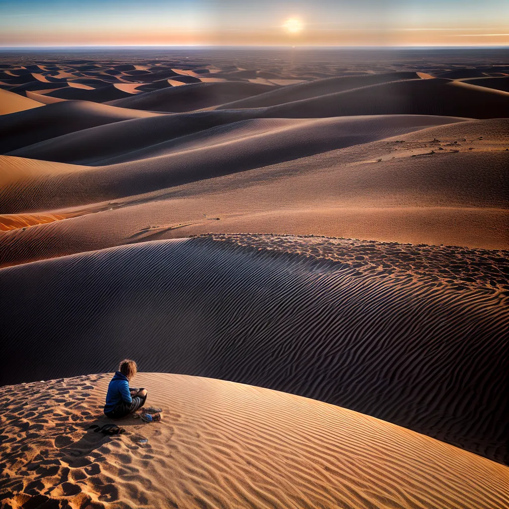 Fotos descanso deserto paz silhueta por do sol