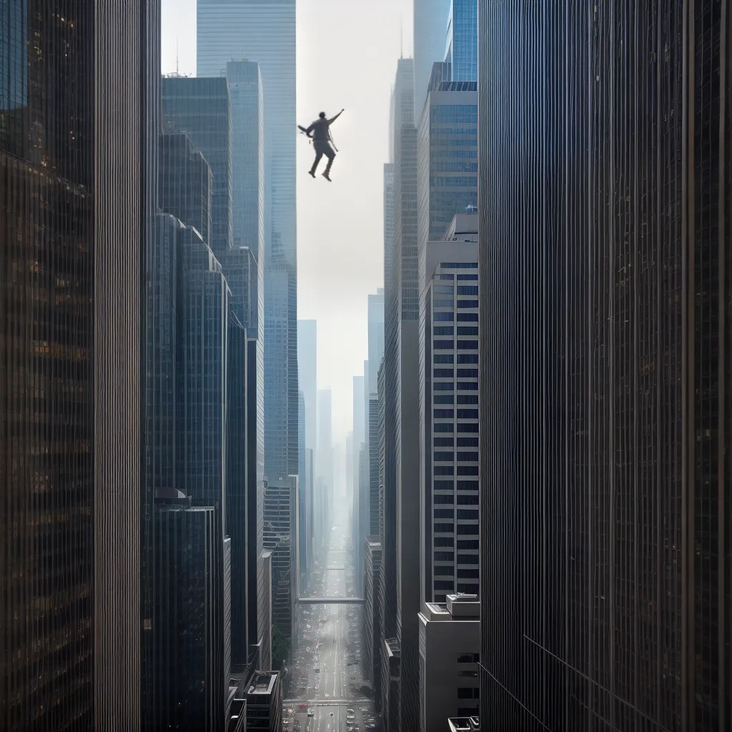 Fotos equilibrio arriscado entre arranha ceus