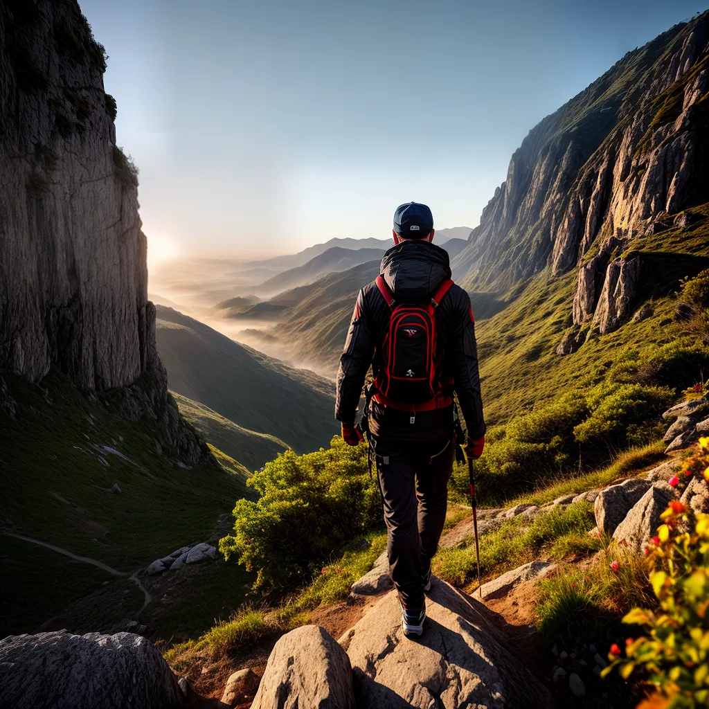 Fotos escalada amanhecer determinacao obstaculos