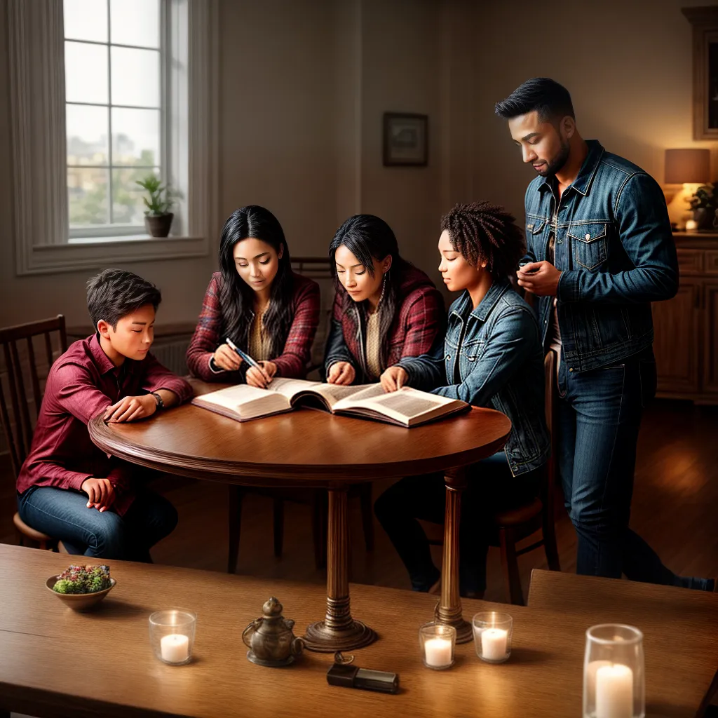 Fotos familia biblia discussao ensino valores