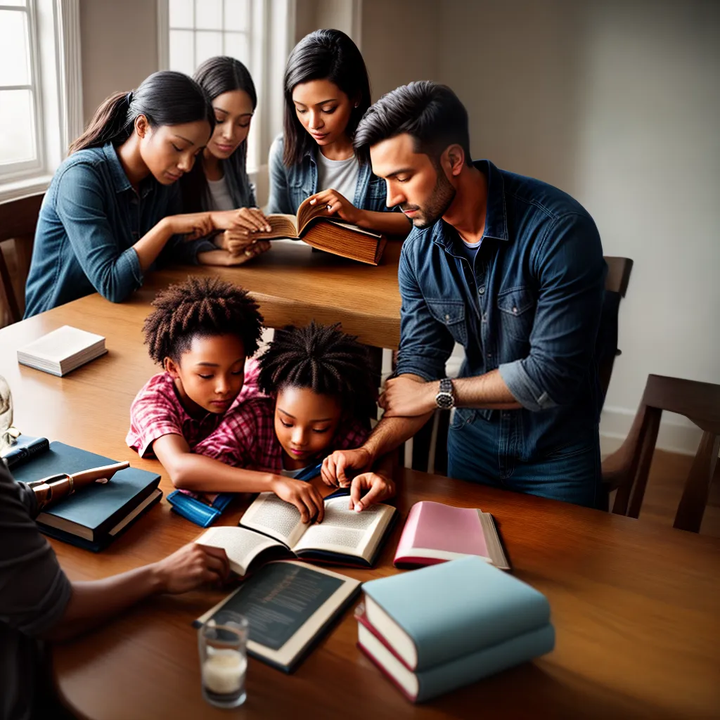 Fotos familia oracao biblia fe educacao