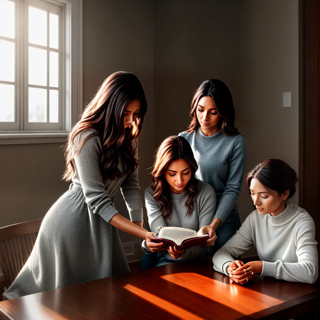 Fotos familia oracao biblia luz 1