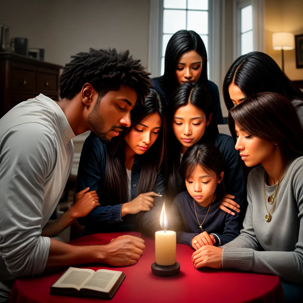 Fotos familia oracao biblia vela 4