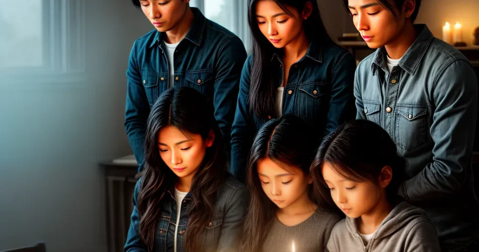 Fotos familia oracao biblia vela rosario