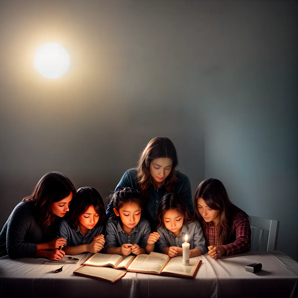 Fotos familia oracao biblia vela