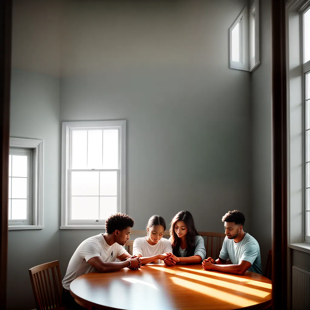 Fotos familia oracao luz sol