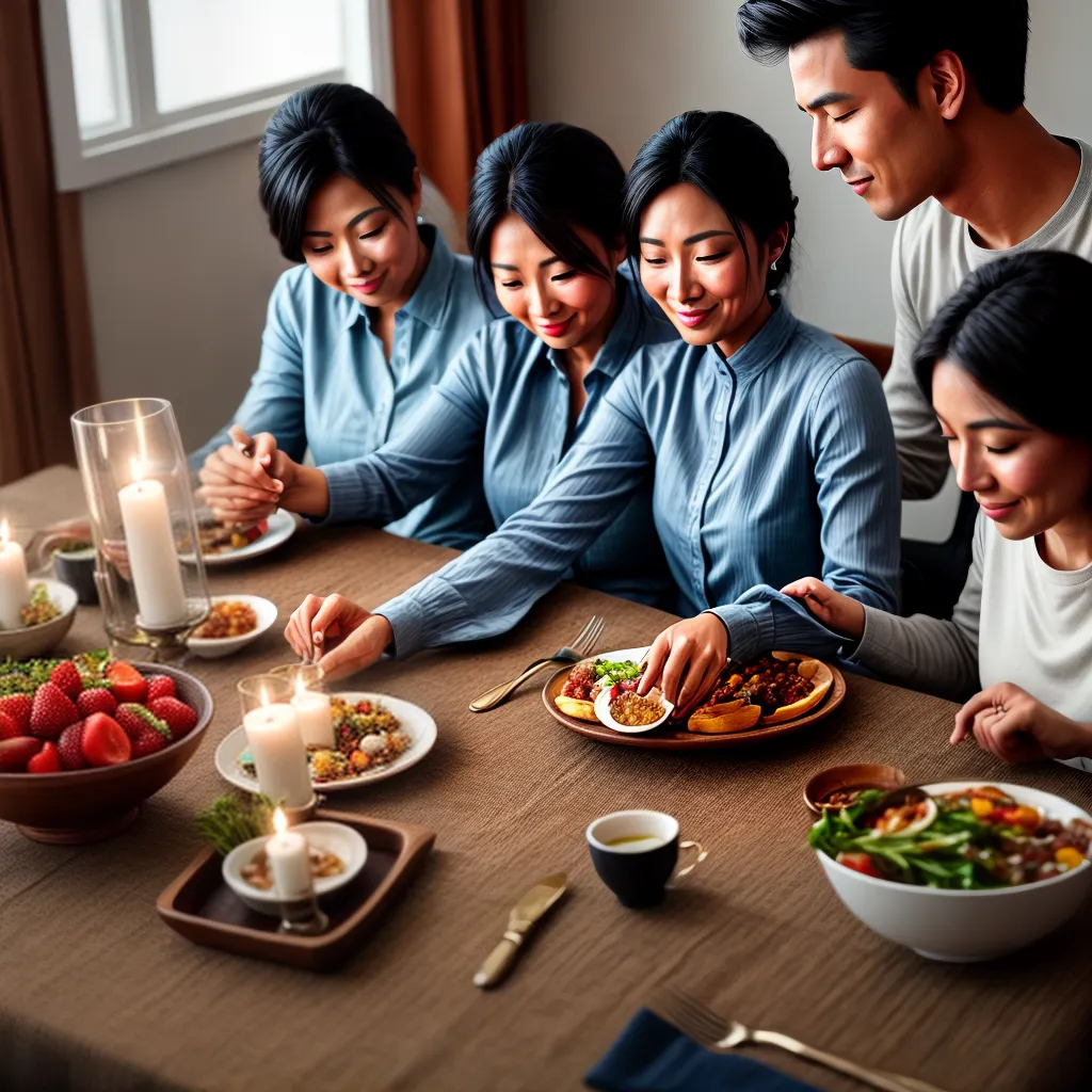Fotos familia oracao mesa sorrindo fe