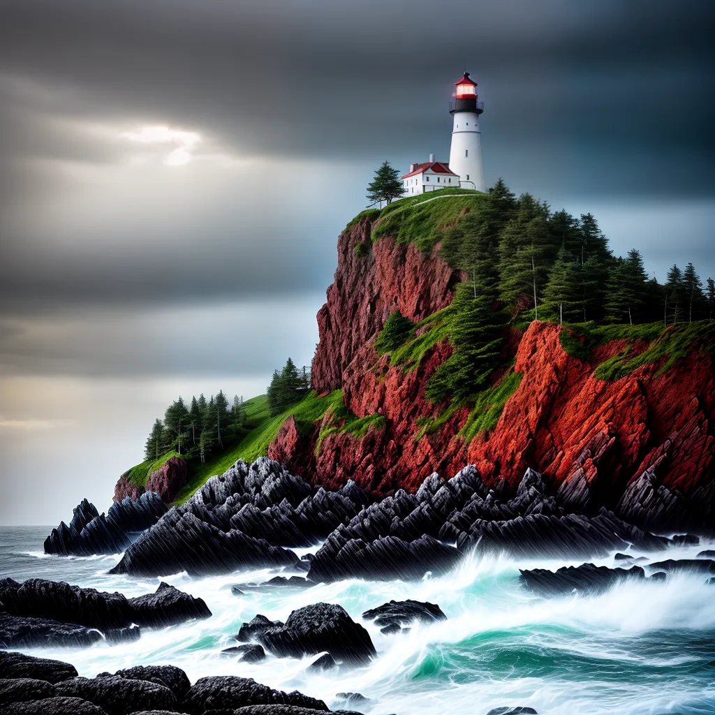 Fotos farol lideranca crista noite tempestade