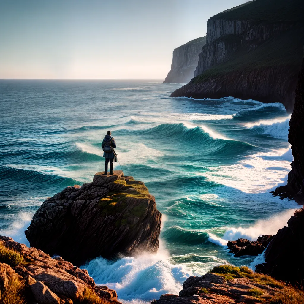 Fotos fe cliff mar tempestade firmeza