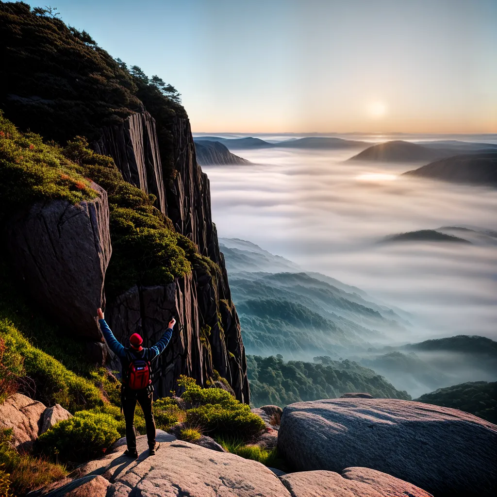 Fotos fe crista pessoa penhasco ceu