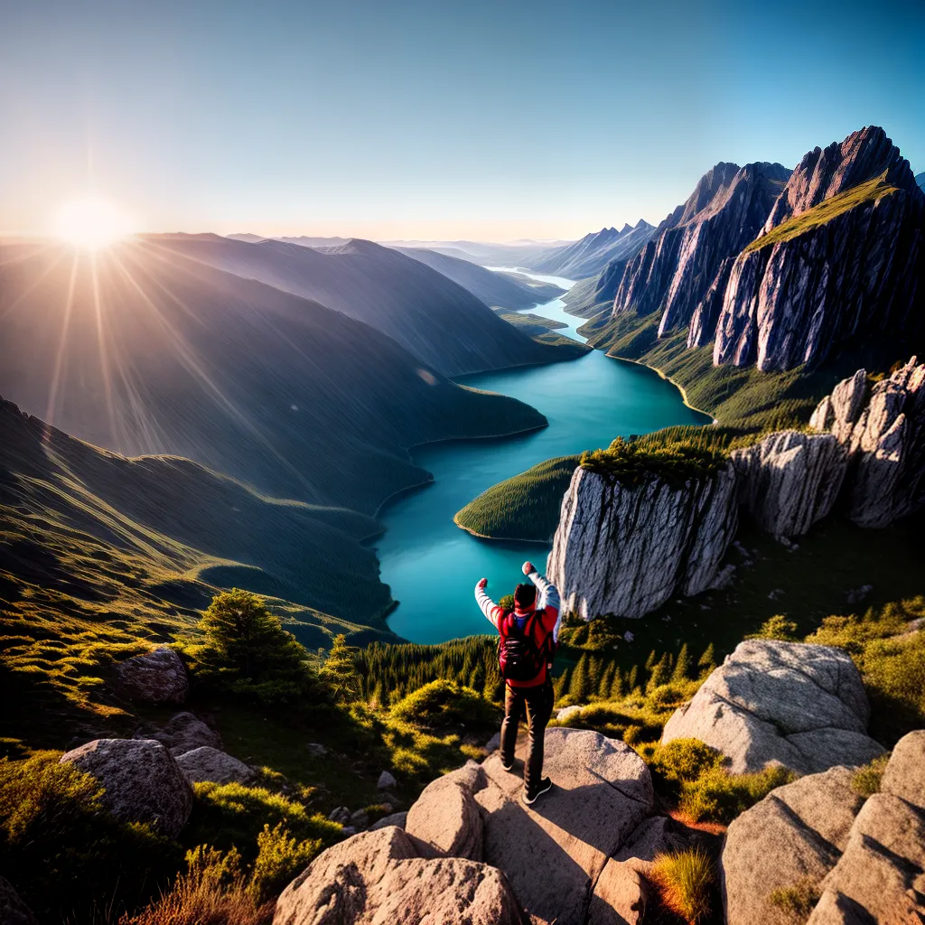 Fotos fe pedra sol montanha lago