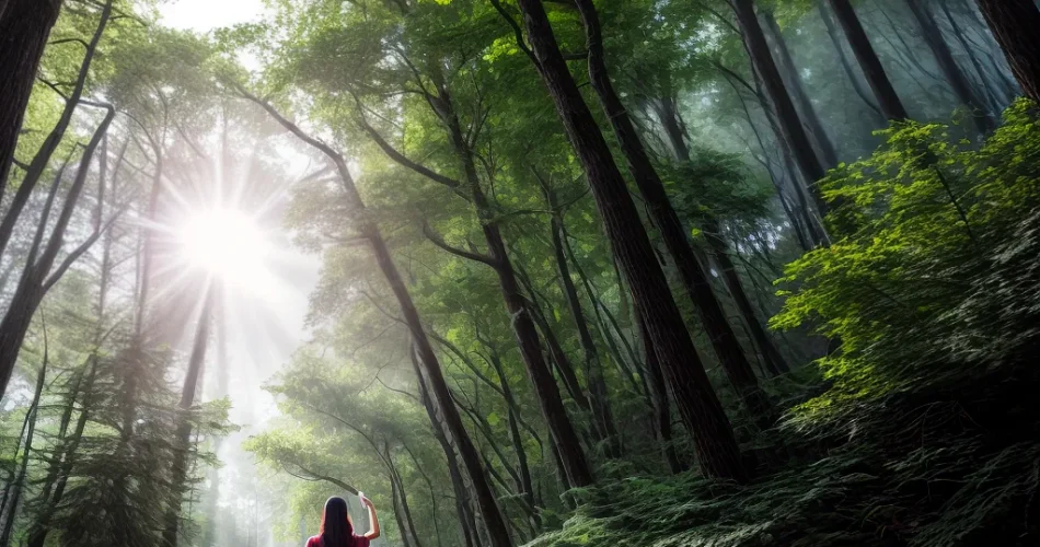 Fotos floresta colorida pessoa luz espiritual