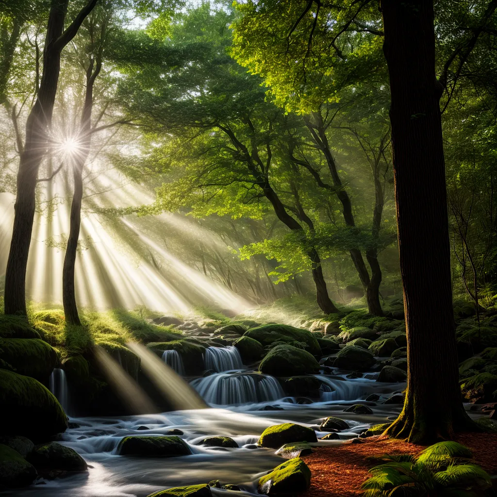 Fotos floresta raios sol cuidado criacao