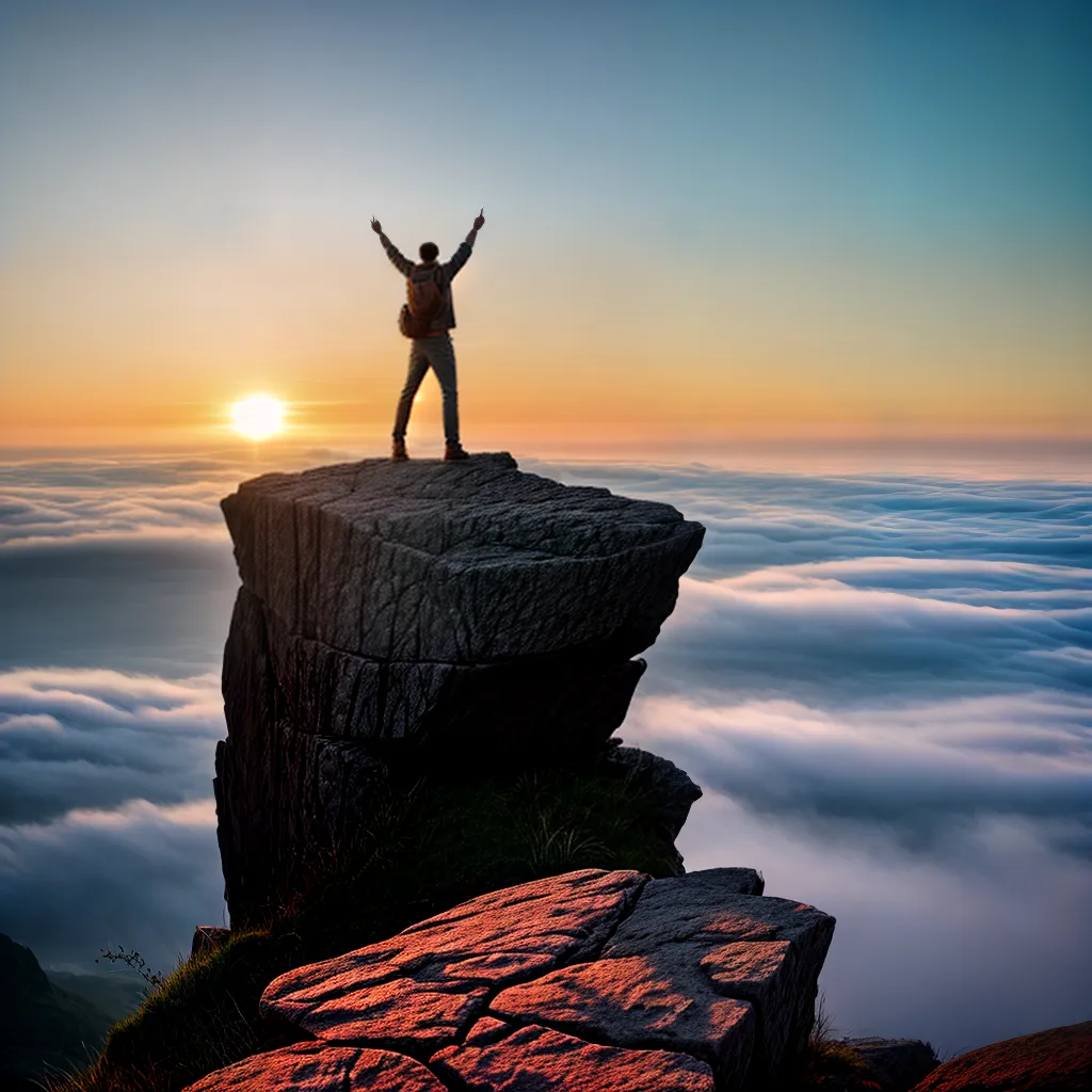 Fotos forca esperanca sol nuvem penhasco