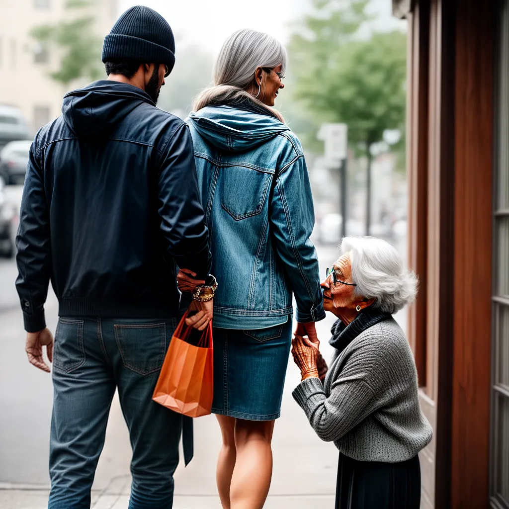 Fotos gentileza ajuda idoso vizinhanca