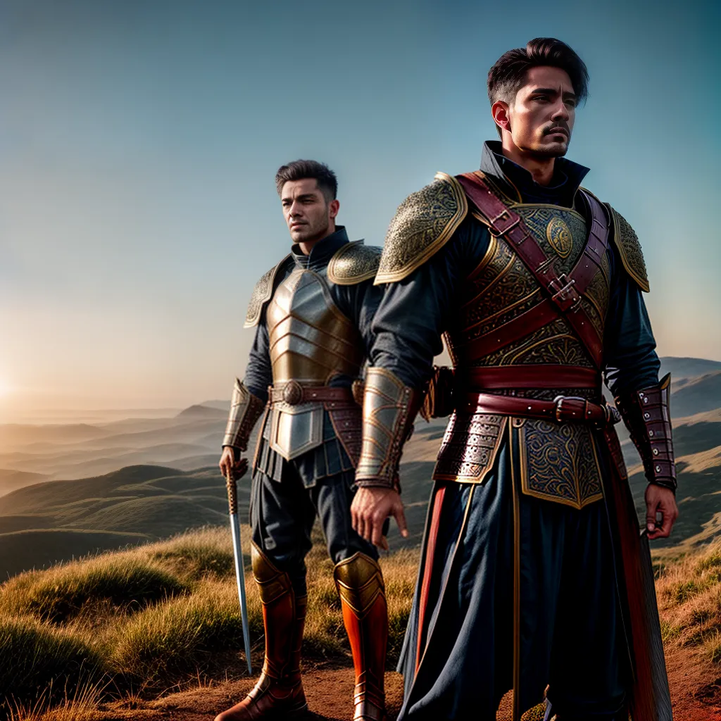 Fotos guerreiro amanhecer montanha espada