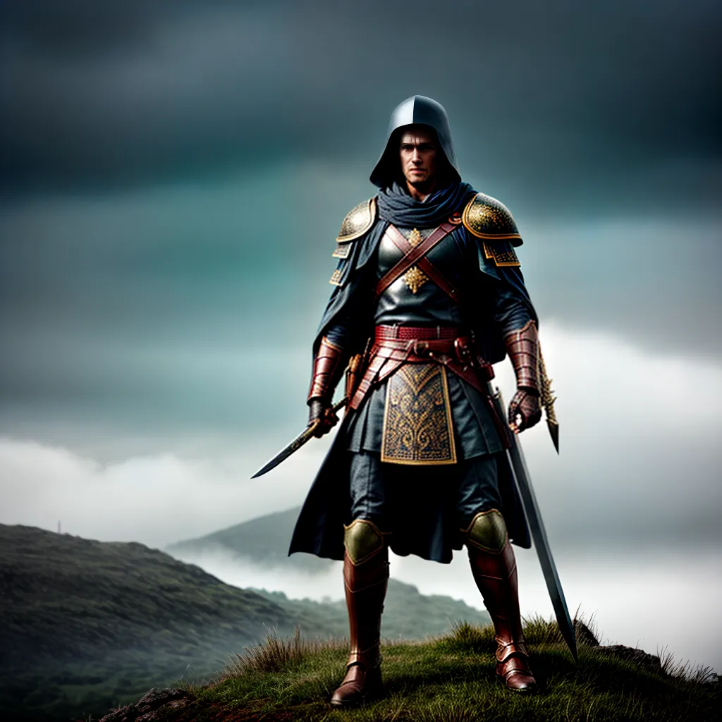 Fotos guerreiro fe tempestade montanha espada escudo