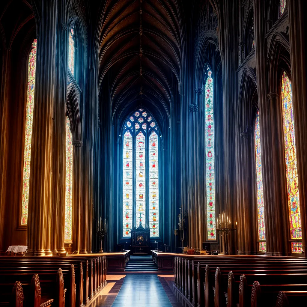 Fotos igreja vitrais ornamentos solenidade