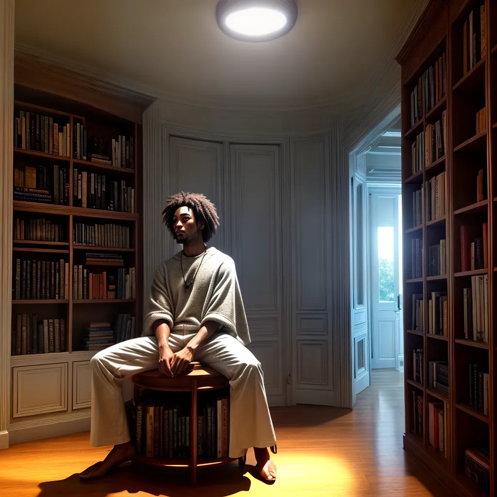 Como alcançar a Sabedoria Divina através do Conhecimento 8 Fotos iluminacao livros prateleira pessoa