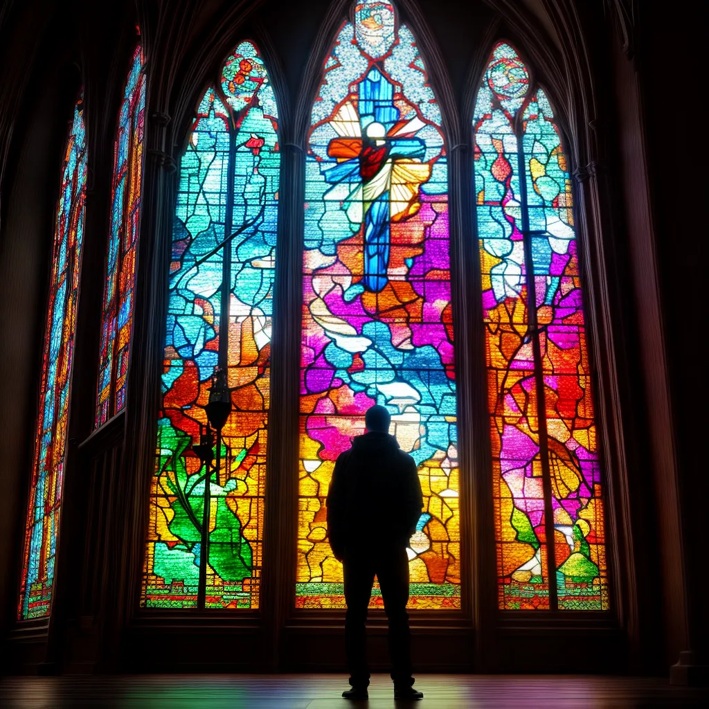 Fotos janela vitrais silhueta guitarra oracao