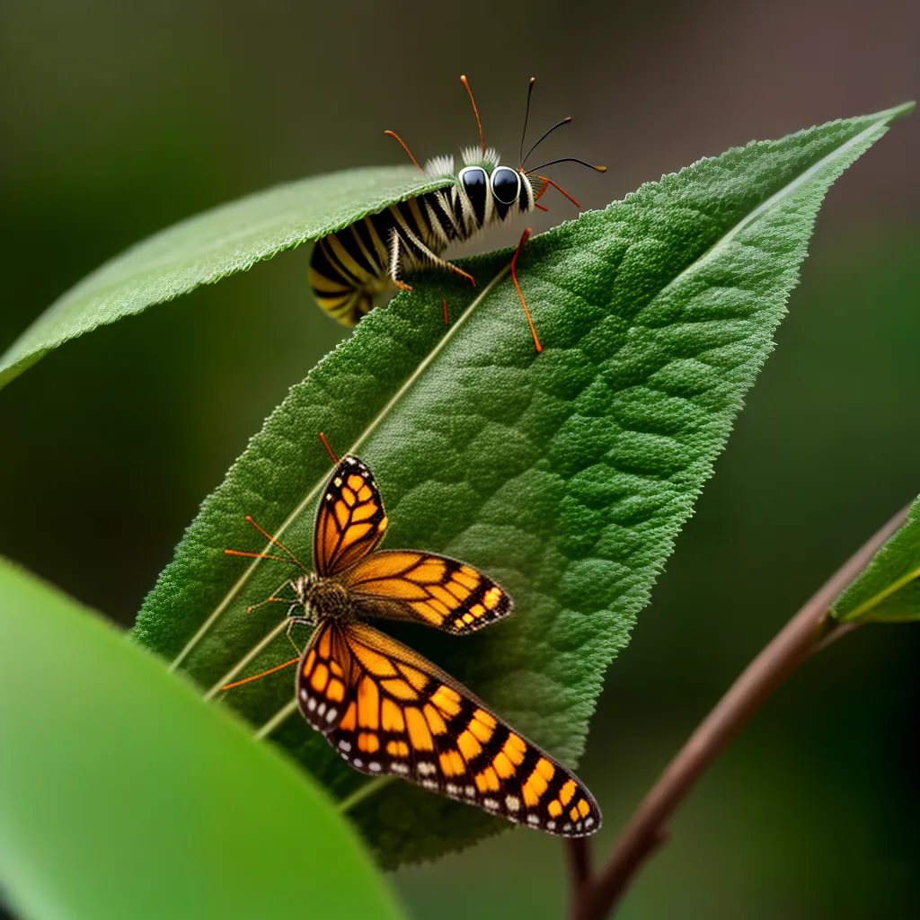 Fotos lagarta transforma borboleta