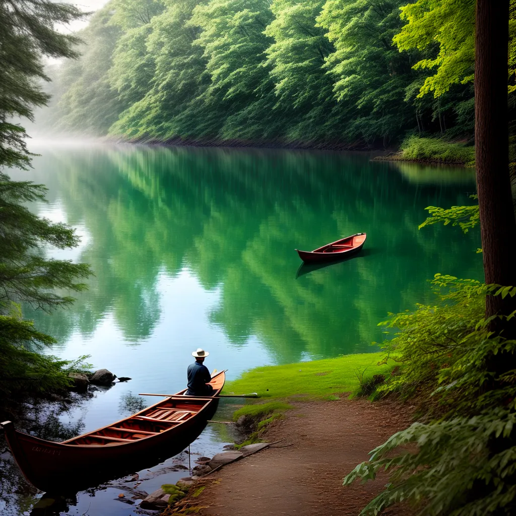 Fotos lago floresta pescador paciencia