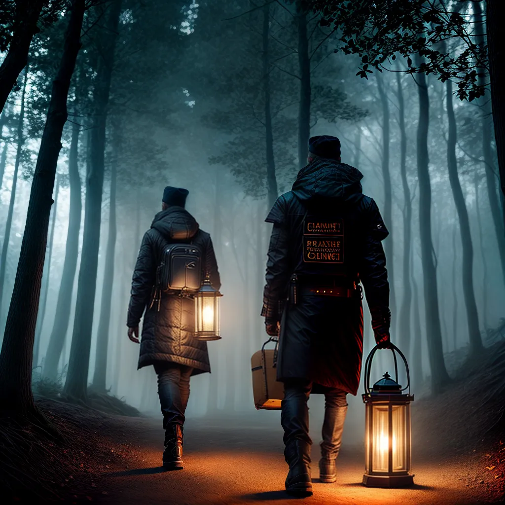 Fotos lanterna lideranca floresta noite