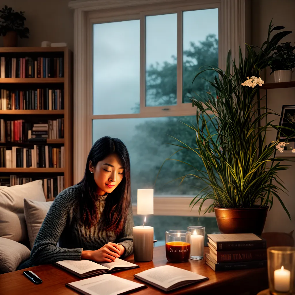 Como a Leitura pode Transformar sua Vida Espiritual 6 Fotos leitura ambiente acolhedor livros bebida vela