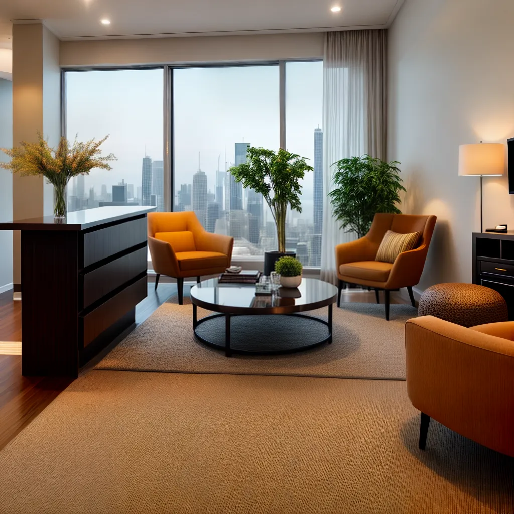 Fotos lobby hotel minimalista flores luz cidade