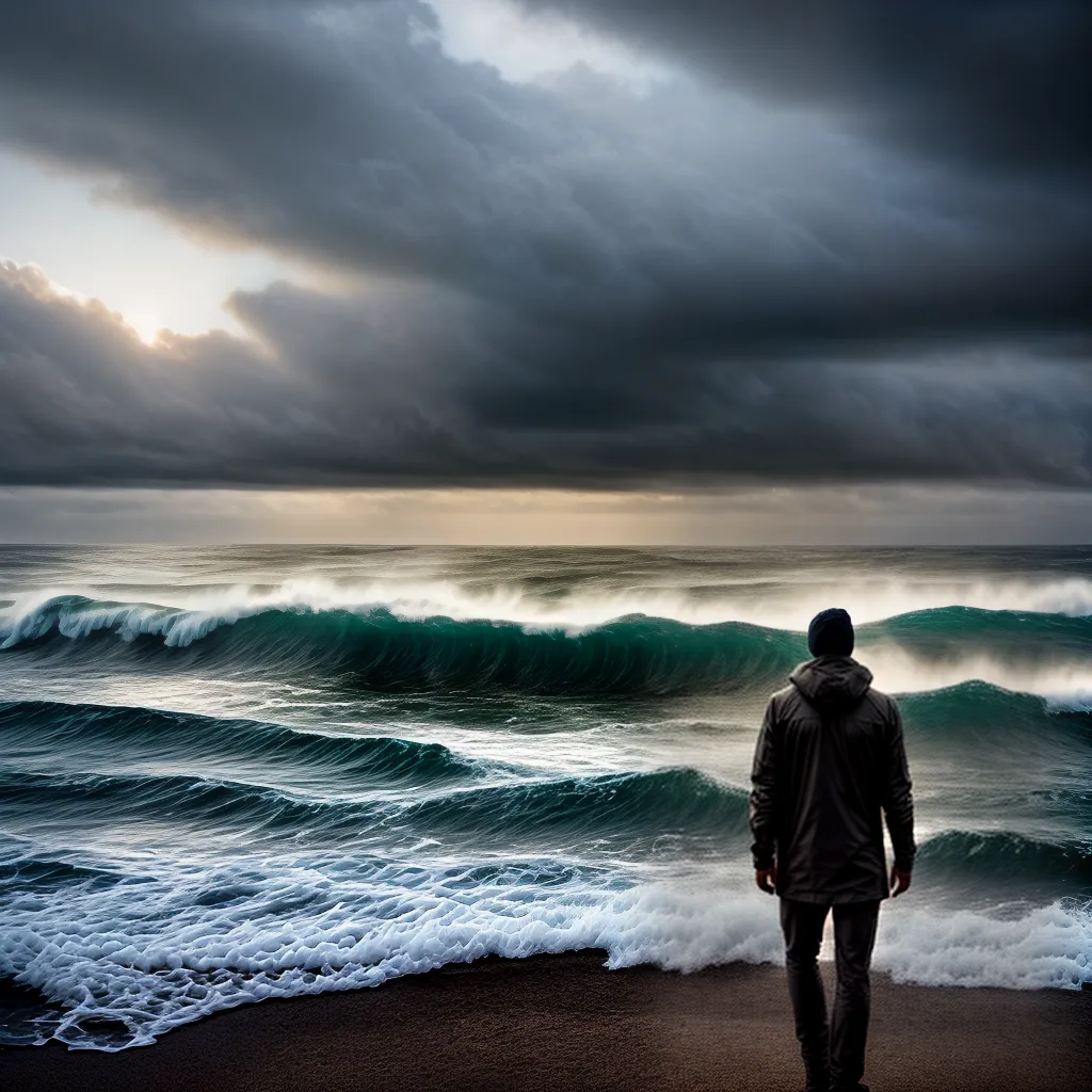 Fotos mar tempestade luz distante esperanca